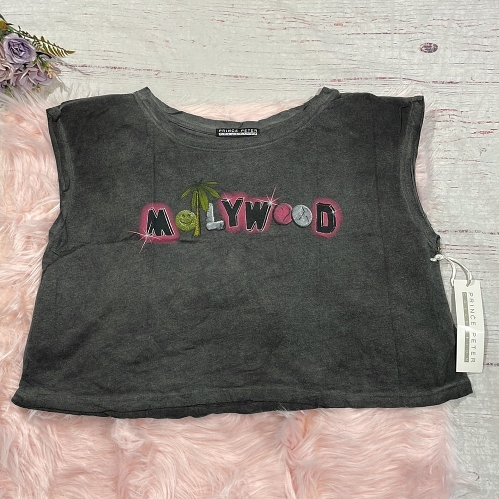 Prince Peter Collection Black 'M Hollywood' Graphic Muscle Tee - Picture 2 of 8